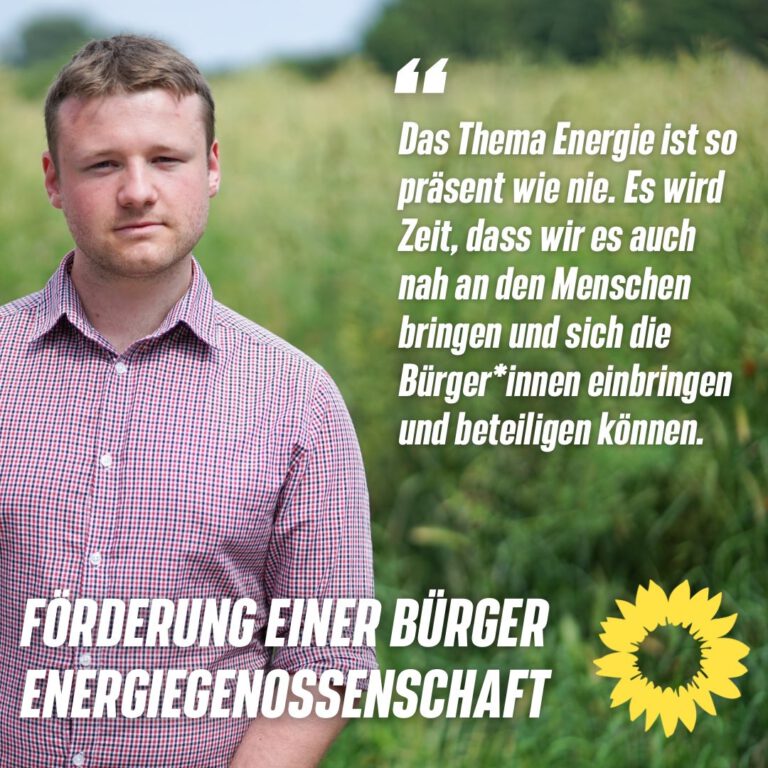 Grüne fordern Förderung von Bürger Energiegenossenschaft