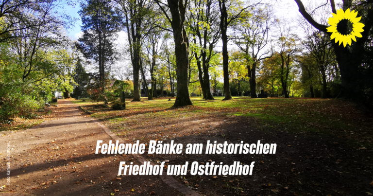 Bänke am Ostfriedhof und historischen Friedhof