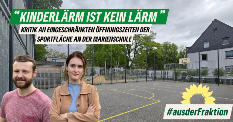 „Kinderlärm ist kein Lärm“: Grüne Fraktion kritisiert eingeschränkte Öffnungszeiten der Sportfläche an der Marienschule