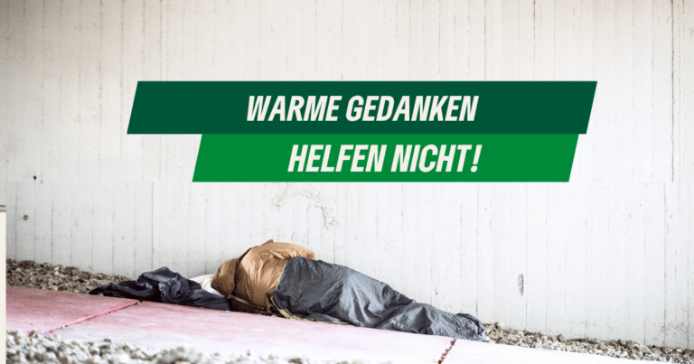 Obdachlosen Menschen in der kalten Jahreszeit helfen