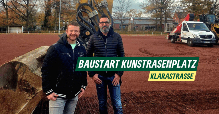 Baubeginn für neuen Kunstrasenplatz an der Klarastraße